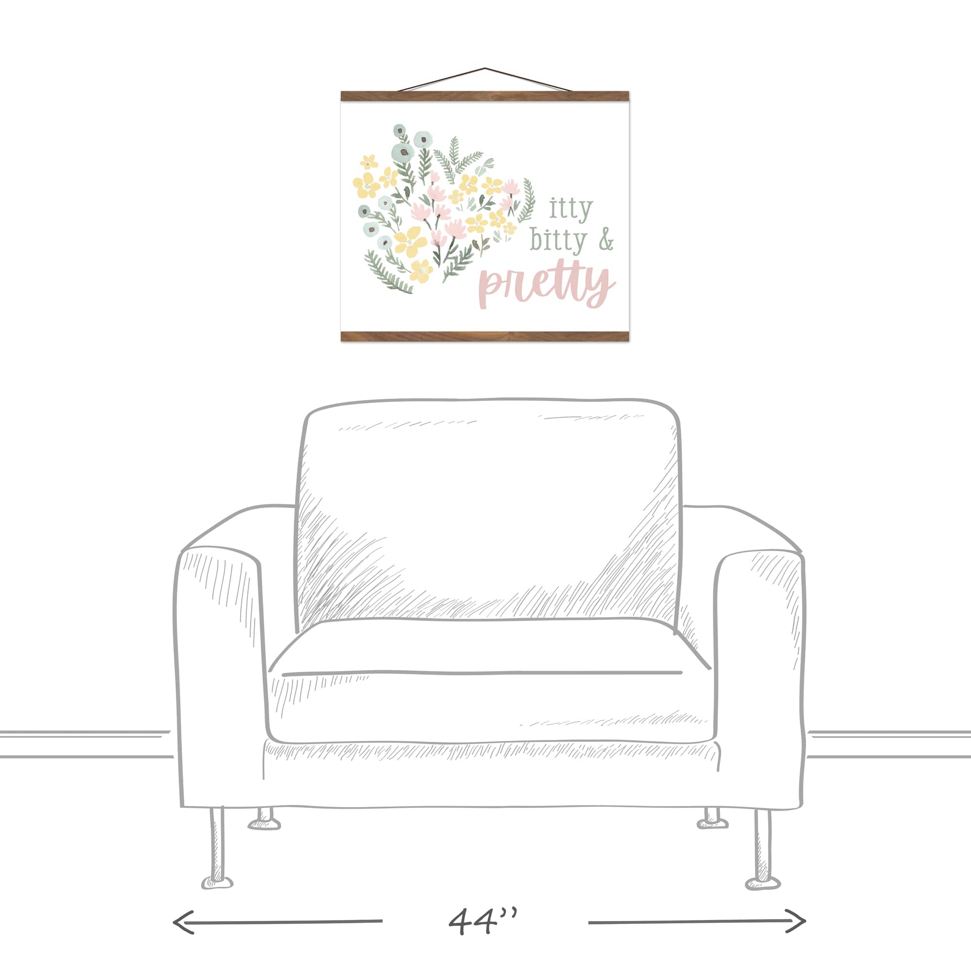 Itty Bitty And Pretty 16" x 20" Teak Hanging Canvas